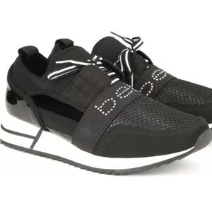 Bebe Black Lightweight Slip-On Sneakers with Side Cut Outs Size 8.5